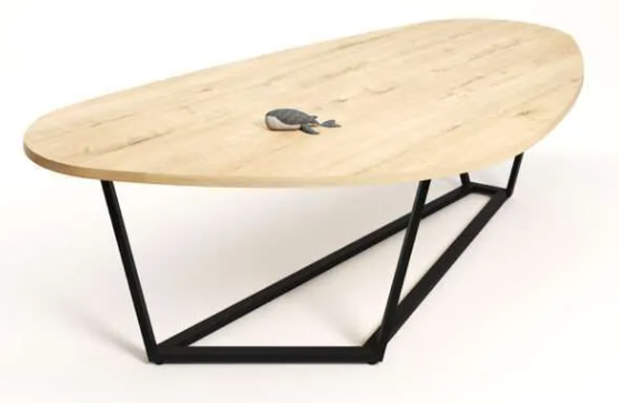 Organic Boardroom Table on Steel Frame